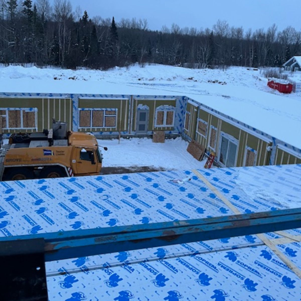 Construction de bâtiment modulaire d'un CPE.